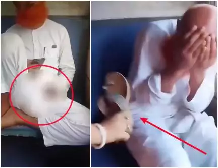 ಚಲಿಸುತ್ತಿದ್ದ ರೈಲಿನಲ್ಲಿ ಯುವತಿ ಮುಂದೆ ಅಸಭ್ಯವಾಗಿ ವರ್ತಿಸಿದ ವೃದ್ಧನಿಗೆ ಧರ್ಮದೇಟು ಕೊಟ್ಟ ಮಹಿಳೆಯರು