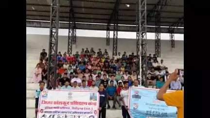 चित्तौड़गढ़: वन्दे गंगा जल संरक्षण अभियान के तहत इंदिरा गांधी स्टेडियम में खेल प्रतियोगिताओं का आयोजन