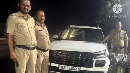 जीरन: जीरन पुलिस ने नाकाबंदी तोड़कर भागी वेन्यु कार को रोका, डोडाचूरा ज़ब्त, चालक गिरफ्तार