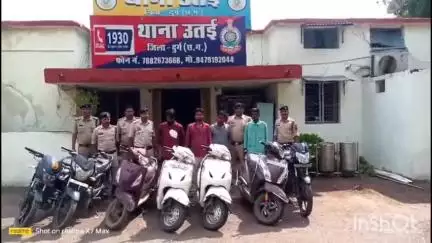 दुर्ग: पुलिस ने उतई क्षेत्र से मोटरसाइकिल चोरी करने वाले गिरोह के 4 आरोपियों को किया गिरफ्तार