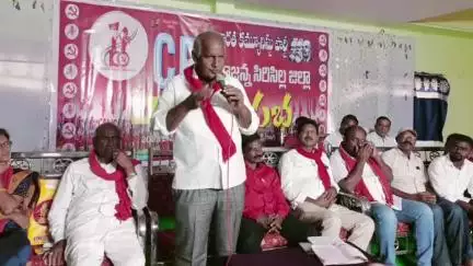 సిరిసిల్ల: జిల్లా కేంద్రంలో సీపీఐ నాల్గవ జిల్లా మహాసభలు నిర్వహణ, హాజరైన రాష్ట్ర పార్టీ కార్యదర్శి సాంబశివరావు