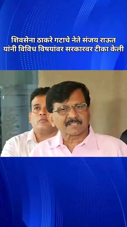 शिवसेना ठाकरे गटाचे नेते संजय राऊत यांनी विविध विषयांवर सरकारवर टीका केली