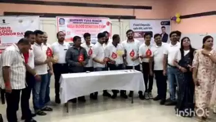 रामगढ़: अखिल भारतीय मारवाड़ी युवा मंच एवं चेतना शाखा द्वारा मारवाड़ी धर्मशाला चट्टी बाजार में रक्तदान शिविर का आयोजन