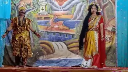 नागौर: नागौर में श्री खाटू श्याम बाबा लीला मंचन में भीमसेन के पुत्र घटोत्कच के विवाह का बताया गया प्रसंग