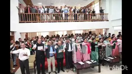 चच्योट: विकसित भारत संकल्प सभा: थुनाग में नेता प्रतिपक्ष जयराम ठाकुर ने कार्यकर्ताओं के साथ ली शपथ