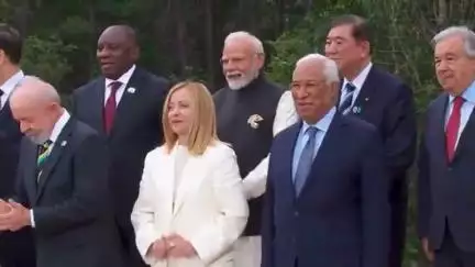 PM Modi with the leaders of G7 countries and invited partners.