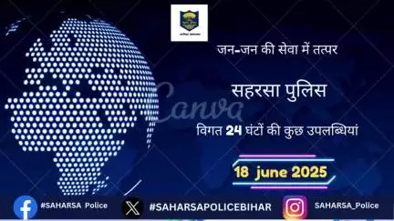 दिनांक–17.06.2025 को सहरसा जिला अंतर्गत पुलिस की कार्यवाई एवं उपलब्धि से संबंधित विवरण:–