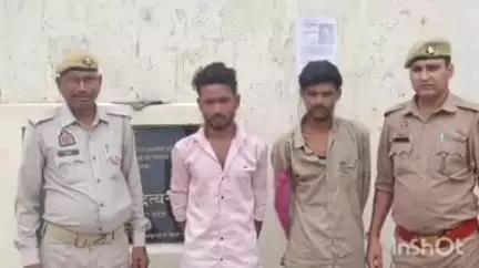 आगरा: बंद मकान का ताला तोड़कर पीले और सफेद धातु के आभूषणों की चोरी करने वाले 2 अभियुक्त भवानी सिंह इंटर के पास से गिरफ्तार