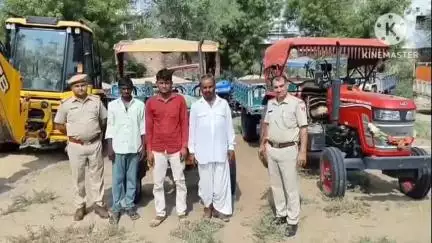 सायला: सायला पुलिस ने 'ऑपरेशन अखरोट' के तहत अवैध बजरी खनन पर कसा शिकंजा, जेसीबी सहित 4 ट्रैक्टर किए जब्त