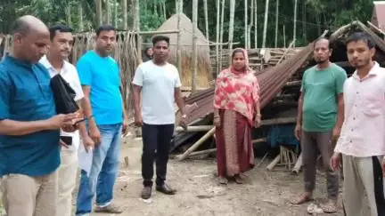 হাইলাকান্দি: সাম্প্রতিক বিধবংশী বন্যায় ক্ষতিগ্রস্ত রাজ্যেশ্বরপুর তৃতীয় খন্ড এলাকা পরিদর্শন করেন বিভাগীয়রা