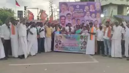 குடவாசல்: வெட்டாற்று பாலம் அருகே பெண்ணை ஆற்றில் மூழ்கடித்து கொலை செய்த சம்பவத்தை கண்டித்து பாஜகவினர் கண்டன ஆர்ப்பாட்டம்