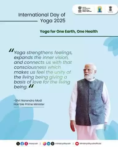#IDY2025 | 2 Days to Go! 

A powerful reminder from PM Shri Narendra Modi on the true essence of Yoga — not just fitness, but an assurance to inner peace and holistic wellness.
#yogaforoneearthonehealth #railminindia