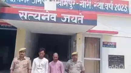 लखीमपुर: शारदा नगर थाना पुलिस ने बकरा चोरी के मामले में वांछित दो आरोपियों को एक बकरा बरामद कर किया गिरफ्तार