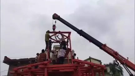 ଭଟଲି: ପଶ୍ଚିମଓଡିଶାର ଶ୍ରୀକ୍ଷେତ୍ର ଭଟଲୀ ରେ ଦଧିବାମନ ଜୀଉଙ୍କ ଙ୍କ ରଥଯାତ୍ରା ସକାଶେ ନନ୍ଦିଘୋଷ ରଥ ନିର୍ମାଣ ଆଜି ସଂପୁର୍ଣ୍ଣ ହୋଇଛି
