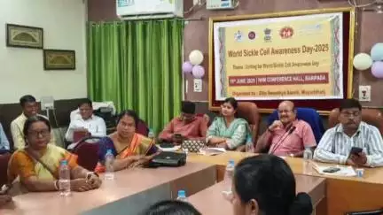 ବାରିପଦା ମ୍ୟୁନିସିପାଲଟି: ଏନ.ଏଚ.ଏମ. କନ୍ଫାରେନ୍ସ ହଲ ଠାରେ ଜିଲ୍ଲା ସ୍ବାସ୍ଥ୍ୟ ସମିତି ପକ୍ଷରୁ ବିଶ୍ୱ ରକ୍ତ ଶିକୁଳି ସଚେତନତା ଦିବସ ପାଳିତ