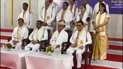 किशनगढ़: केंद्रीय शिक्षा मंत्री धर्मेंद्र प्रधान ने केंद्रीय मंत्री भागीरथ चौधरी के मुख्य आतिथ्य में CUR में 9वें दीक्षांत समारोह का आयोजन किया