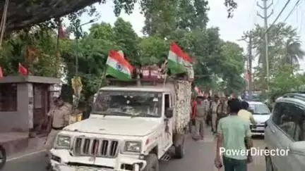 तेघरा: तेघड़ा नगर मंडल भाजपा कार्यकर्ताओं की तिरंगा यात्रा में शामिल हुए केंद्रीय मंत्री गिरिराज सिंह
