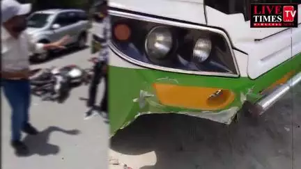 बस और बाइक की टक्कर में दो लोगों की हुई मौत