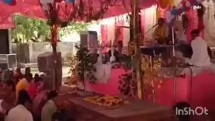 करेरा: गधाई ग्राम के दुर्गा मंदिर में श्रीमद् भागवत कथा का आयोजन जारी, कथा वाचक ने सुनाया श्रीकृष्ण-रुक्मणी विवाह का प्रसंग