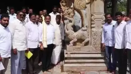 కందుకూరులో శ్రీ అంకమ్మ తల్లి ఆలయ నిర్మాణ పనుల తనిఖీ చేసిన ఎమ్మెల్యే ఇంటూరి