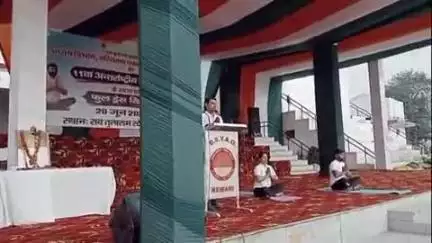 रेवाड़ी: रेवाड़ी जिला मुख्यालय के राव तुलाराम स्टेडियम में अंतरराष्ट्रीय योग दिवस की फाइनल रिहर्सल हुई