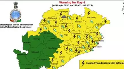 କଟକ ପୌରାଞ୍ଚଳ: ଜିଲ୍ଲାରେ ପ୍ରବଳ ବର୍ଷା ପ୍ରବାହକୁ ଦୃଷ୍ଟିରେ ରଖୁ ଜିଲ୍ଲାକୁ ଆସନ୍ତାକାଲି ପାଇଁ ପାଣିପାଗ ବିଭାଗ ୟେଲୋ ୱାର୍ଣିଂ ଜାରି କରିଛି