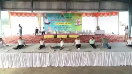 नारनौल: नारनौल की नई अनाज मंडी में जिला स्तरीय अंतर्राष्ट्रीय योग दिवस की अंतिम रिहर्सल की गई, एसडीएम और सीटीएम रहे मौजूद