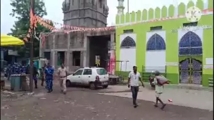 खानपुर: RAF की 83वीं बटालियन और बकानी थाना पुलिस के जवानों ने संयुक्त तत्वाधान में बकानी कस्बे में निकाला फ्लैग मार्च