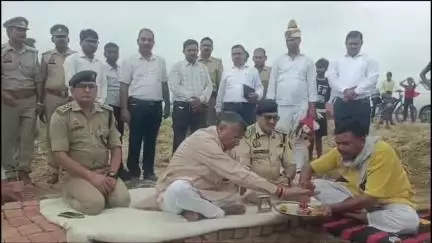 गोवर्धन: गांव जचौंदा में पुलिस की तर्ज पर बनने वाली होमगार्ड लाइन का मंत्री ने किया भूमि पूजन