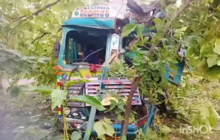 चामोर्शी: कोणसरी गावाजवळ मालवाहक ट्रकची झाडाला धडक,चालक जखमी