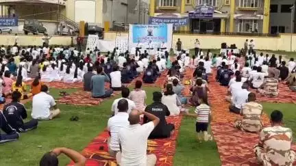 कुल्लू: रथ मैदान ढालपुर में मनाया गया जिला स्तरीय योग दिवस, डीसी कुल्लू सहित अन्य अधिकारियों ने किया योग