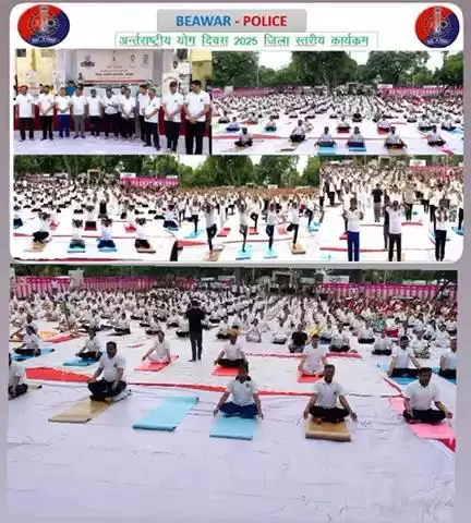 अंतर्राष्ट्रीय योग दिवस 2025
राजस्थान पुलिस ने "एक पृथ्वी, एक स्वास्थ्य" के वैश्विक संदेश को आत्मसात करते हुए, प्रदेश भर के जिला स्तरीय पुलिस परिसरों में भी योग अभ्यास किया।
