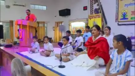 जगदीशपुर: भागलपुर: आनंदराम ढांढनियां सरस्वती विद्या मंदिर में अंतर्राष्ट्रीय योग दिवस का कार्यक्रम