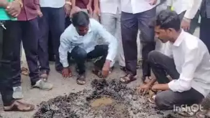 गंगापूर: गवळी शिवरा ते लासूर स्टेशन रस्त्याचे निकृष्ट दर्जाचे काम