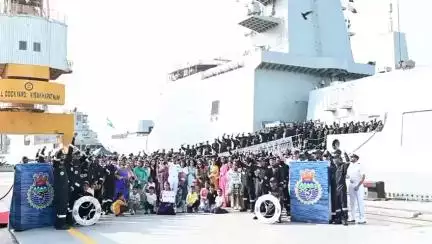 INS Nilgiri, the first of the indigenously built Project 17A stealth frigates, arrived at Visakhapatnam.