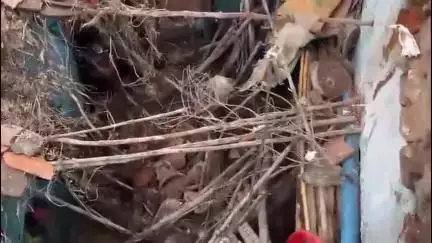 शिवपुरी: सिरसौद गांव में लगातार हो रही बारिश के चलते ढहा कच्चा मकान, पीड़ित ने मुआवजे की मांग की