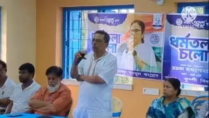 কুলপি: 21 জুলাই ধর্মতলায় সমাবেশে নিয়ে তৃণমূলের পক্ষ থেকে কুলপিতে কর্মিসভা করলেন বিধায়ক