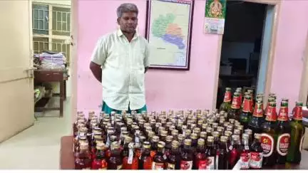 கண்டச்சிபுரம்: அரகண்டநல்லூர் தென்பெண்ணை ஆற்று அருகே மது பாட்டில் விற்பனையில் ஈடுபட்ட நபர் கைது