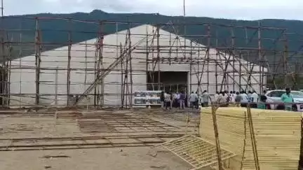 திருப்பத்தூர்: மண்டல வாடி பகுதியில் விழா மேடை அமைய இருக்கும் இடத்தில் அமைச்சர் எ.வ.வேலு ஆய்வு