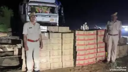 भीनमाल: भीनमाल पुलिस की बड़ी कार्रवाई, एक ट्रक से 186 कार्टून अवैध शराब की बरामद