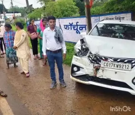 जगदलपुर: भाटीपारा चौक में अनियंत्रित ट्रक ने कार को मारी ठोकर, हादसे में कार हुई क्षतिग्रस्त