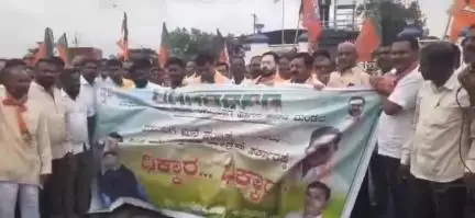 ರಾಯಬಾಗ: ಕಾಂಗ್ರೆಸ್ ಸರ್ಕಾರದ ವಿರುದ್ಧ ರಾಯಬಾಗ ಪಟ್ಟಣದಲ್ಲಿ ಬಿಜೆಪಿ ಮುಖಂಡರಿಂದ ಬೃಹತ್ ಪ್ರತಿಭಟನೆ