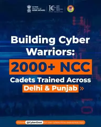1,000+ NCC cadets trained in cyber hygiene across Delhi & Punjab to build safer digital habits. (17 & 19 June)