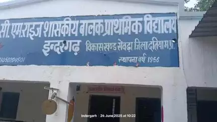 इंदरगढ़: नगर में जर्जर भवन में चल रहा सीएम राइज प्राइमरी एवं मिडिल स्कूल, बरामदे में पढ़ने को मजबूर छात्र