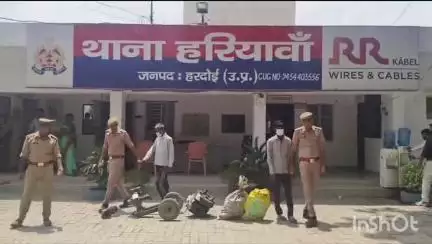 हरदोई: हरियावां पुलिस ने पम्पिंग सेट चोरी करने वाले 2 चोरों को किया गिरफ्तार, चोरी किया गया पम्पिंग सेट हुआ बरामद