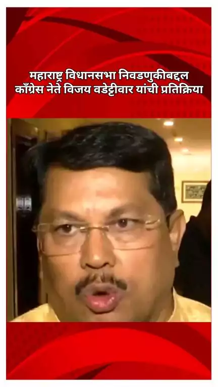 महाराष्ट्र विधानसभा निवडणुकीबद्दल काँग्रेस नेते विजय वडेट्टीवार यांची प्रतिक्रिया