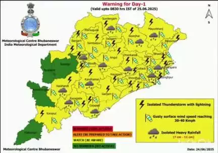 ଫୁଲବାଣୀ ସହର: ଆସନ୍ତା ଆସନ୍ତା କାଲି  କଂଧମାଳ  ଜିଲ୍ଲାକୁ ୟାଲୋ ୱାର୍ଣୀ ଜାରି କରିଛି ପାଣିପାଗ ବିଭାଗ,ଜିଲ୍ଲାର ତାପମାତ୍ରା କମିଵ