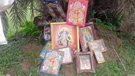 गुण्डरदेही: मचौद नाला के पास मिली हिंदू देवी-देवताओं की विभिन्न तस्वीरें, हिंदू धर्म को आहत पहुंचाने का हो रहा है काम