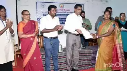 அரியலூர்: அரசு கலைக் கல்லூரியில் மாற்றுத்திறனாளிகள் குறித்து, கணக்கெடுப்பு பணி மேற்கொள்ளவுள்ள, முன் களப்பணியாளர்களுக்கு பணி ஆணை