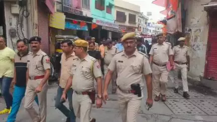 गोगुन्दा: भगवान जगन्नाथ रथयात्रा के दौरान प्रशासन और पुलिस टीम ने किया रूट मार्च